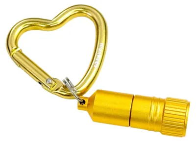 Produktbild von MUNKEES Mini LED Taschenlampe mit Herzkarabiner gold