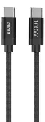 Obrázok produktu pre Hama Fabric, 1,5 m, USB C, USB C, USB 2.0, 0,48 Gbit/s, Čierna