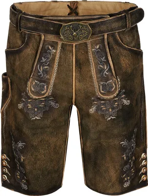 Produktbild von MADDOX Kurze Herren Lederhose "Altrei" mit Gürtel | Wildbock Braun Größe: 58