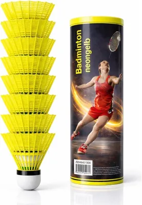 Produktbild von 6x Federbälle gelb Badmintonbälle für Training & Wettkampf Badminton
