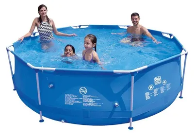 Happy People Stahlrahmenpool Set rund 300 x 76 cm mit Filter und Pumpe 77508