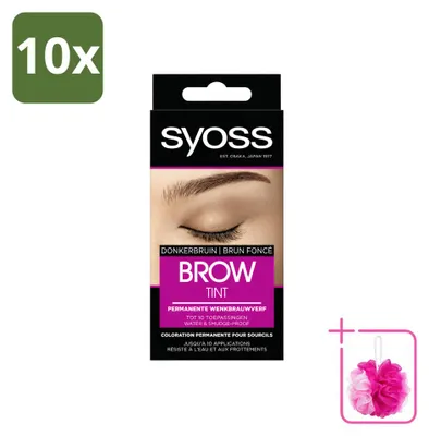 Imagen del producto de 10 unidades de tinte para cejas SYOSS - Color marrón oscuro - Paquete económico