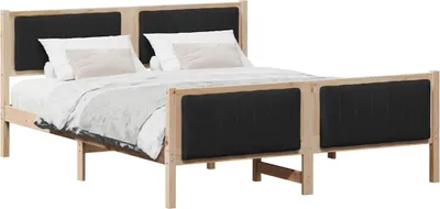 Obrázek produktu pro vidaXL Rám postele hnědý a černý 160 x 200 cm z masivního borovicového dřeva