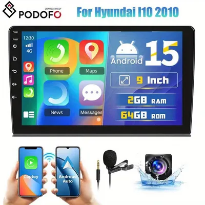 Immagine prodotto di Sistema multimediale – Autoradio – Sistema audio per auto – Schermo touchscreen da 9 pollici – Android 15 – CarPlay