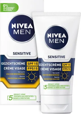 Produktbild von NIVEA MEN Sensitive Gesichtscreme mit LSF 15 - 75 ml - 1 Stück