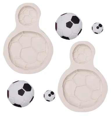 Fußball-Fondantformen, Silikon, 2er-Set, für Tortendeko