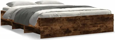 Obrázek produktu pro vidaXL Rám postele bez matrace kouřový dub 150x200 cm materiál na bázi dřeva