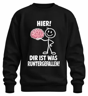 Imagen del producto de ¡Aquí! ¡Se te cayó algo! Sudadera con estampado "Cerebro", "Declaración", "Sarcasmo", color , talla M