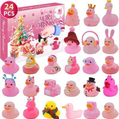 Produktbild von Adventskalender 2024 Kinder, Badeentchen Adventskalender, Baby Adventskalender 24 Stück Enten, Gummienten Weihnachtskalender Weihnachten für Kinder Ju