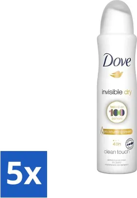 Produktbild von Dove - Deodorant - Invisible Dry - Unsichtbarer Schutz - 250 ml - Vorteilspack - 5 Stücke