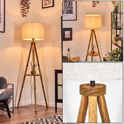 Produktbild von Schiavonea Stehlampe aus Holz/Stoff in Natur/Beige/Weiß