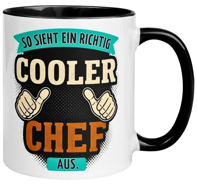 Produktbild von Tasse Chef – „So sieht ein richtig cooler Chef aus“ – Geschenk Kaffeetasse Bester Chef