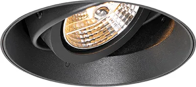 Produktbild von QAZQA - Modern Moderner Einbaustrahler schwarz GU10 AR70 rund randlos - Oneon I Wohnzimmer I Schlafzimmer - Aluminium Rund - LED geeignet GU10