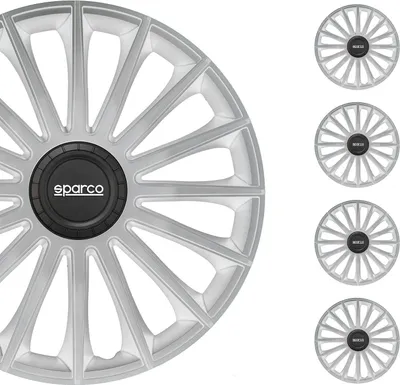 Produktbild von Radkappen Radzierblenden Sparco Treviso 14" Zoll Auto Abdeckung Set Silber 4x