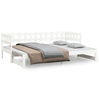 Zdjęcie produktu dla VidaXL 820767, sofa rozkładana, Biały, Drewno sosnowe, 2035 mm, 860 mm, 685 mm