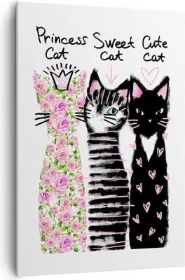 Produktbild von Bild auf Leinwand - Leinwandbild - Einteilig - Katzen Blumen Tiere - 70x100cm - Wand Bild - Wanddeko - Wandbilder - Leinwanddruck - Wanddekoration - Leinwand bilder - Wandbild - PA70x100-2891