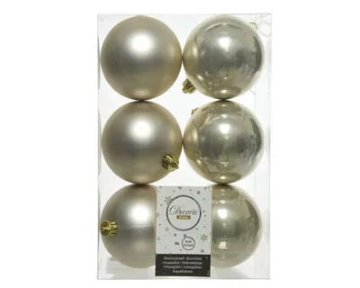 Produktbild von Weihnachtskugeln Kunststoff 8cm 6 Stück - Perle