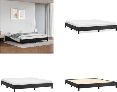 Produktbild von vidaXL Bettgestell Schwarz 180x200 cm Kunstleder - Bettgestell - Bettgestelle - Bett - Schlafzimmermöbel