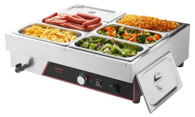 Obrázek produktu pro Elektrický ohřívač na bufet – 1500 W, 6 nádob formátu 1/3, nerezová ocel