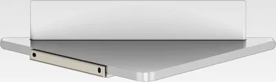Produktbild von Edition 400 Eck-Duschablage 24,5 x 24,2 cm, mit Duschabzieher, Aluminium Silber eloxiert, Germany, inkl. Schrauben und Dübel, Duschregal zum Bohren
