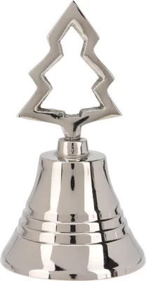Obrázek produktu pro Stříbrný vánoční zvonek 10cm, stromek