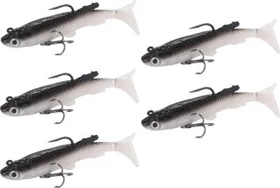 Obrázek produktu pro 5 kusů měkkého těla, potápivý swimbait, T-ocas, PVC, návnada na okouny, návnada na pstruhy pro lov ve slané i sladké vodě
