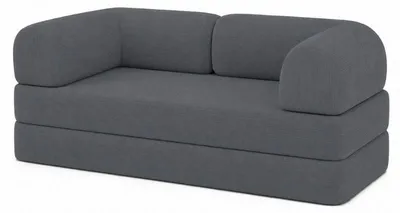 Immagine prodotto di Divano letto 2 posti modulare in velluto a coste BANANAIR 90x180 cm grigio