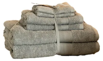 Produktbild von Home Deluxe - Handtuch Set - 6 tlg. CUDDLE - Hellgrau- Material: 100% Baumwolle I Handtuch Badetuch Duschtuch Set Handtuchset, KI-generiertes Bild