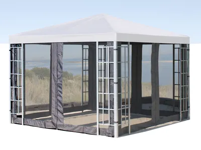 Produktbild von 4 Seitenteile mit Moskitonetz für Rank Pavillon 3x3m Seitenwand Anthrazit RAL 7012