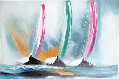 Image de Gilde Bild, rechteckig, "Segeltörn", Bootmotiv, Leinwand, blau, VE 1, L. 3.5 cm, B. 90 cm, H. 60 cm 38432 4063387384329