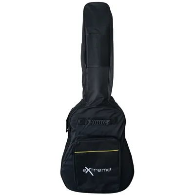 Produktbild von Klassischer schwarzer Gitarrenkoffer 4/4 CG5 mit 5 mm Polsterung, 2 Fronttaschen und Rückengurten