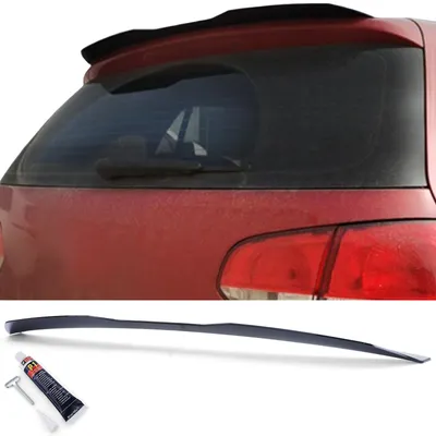 Productafbeelding van Achterspoiler, zwart glanzend, voor VW Golf 6 VI, 7 VII, GTI, GTD, R, modeljaren 2009-2020