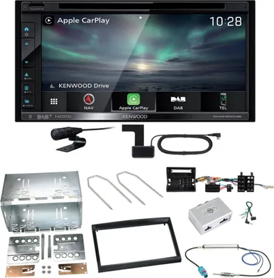 Produktbild von Kenwood DNX-5190DABS Navi CarPlay CD Einbauset für Citroen C2 C3 Berlingo Jumpy