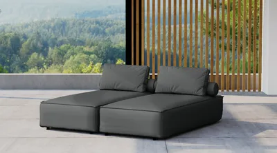 Image de Chaise longue double  pour le jardin MALIBU, terrasse, cour, confortable, anthracite