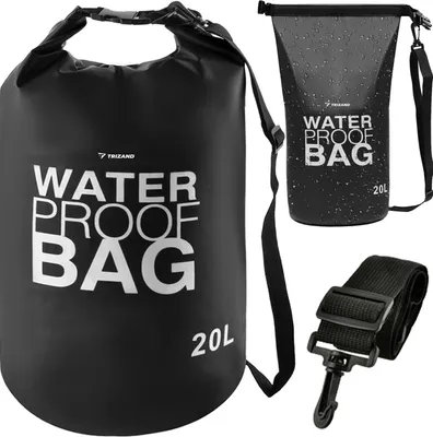 Immagine prodotto di Borsone per kayak SUP canoa rafting canottaggio pesca Tracolla impermeabile Borsa asciutta 10/ 20/ 30 litri Nero 23565, dimensione:20 L