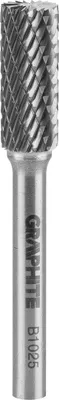 Zdjęcie produktu dla GRAPHITE Frez do metalu HM, typ B (walcowy z ostrzami na górze), 10 x 25 mm, trzpień 6 x 45 mm