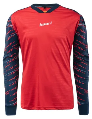 Image de Huari - Nouveau maillot de gardien de but pour hommes, modèle IG1435 (Taille L) (Coupe courte/Couleur : rouge)