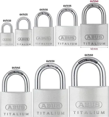 Productafbeelding van Aluminium hangslot, hardstalen beugel, beveiligingsniveau 5, set van 4