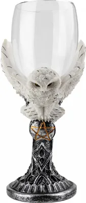 Produktbild von Gothic Schneeeule mit Pentagramm Glas als Tischdeko