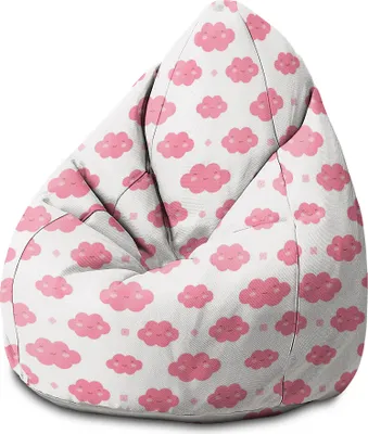 Obrázok produktu pre Dreamroots Beanbag detský s výplňou, podlahový vankúš detský beanbag, beanbag detská izba 70x70x105 cm, podlahový vankúš detský, Oblačno slnečno