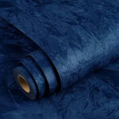 Obrázek produktu pro Tmavě modrá sametová tapeta, rozměry 40 x 500 cm