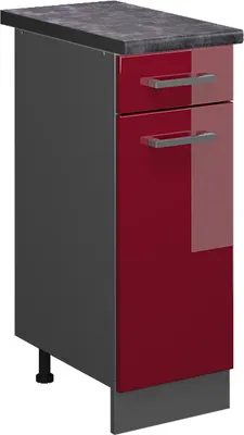Immagine prodotto di Mobiletto base per cucina Vicco R-Line Rosso lucido 30 cm , PL Antracite, Model 46817
