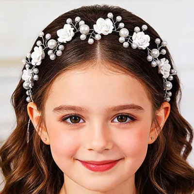 Produktbild von Elegante Weiße Blumen Haarschmuck für Blumenmädchen