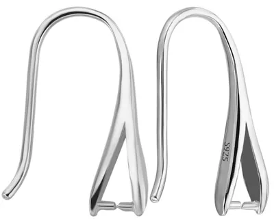 Ohrhaken rhodiniert 925 Silber 18,5 mm 2 Paar mit Klemmfassungen