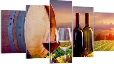 Produktbild von Bild auf Leinwand - Leinwandbild - Wein Weinberg Sommer - 160x85cm - Wand Bild - Wanddeko - Leinwanddruck - Bilder - Kunstdruck - Wanddekoration - Leinwand bilder - Wandkunst - EA160x85-4125