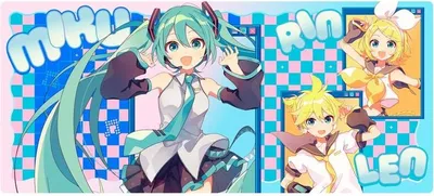 Obrázok produktu pre HATSUNE MIKU - XXL podložka pod myš - Miku a priatelia