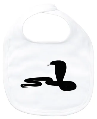 Produktbild von Huuraa Baby Lätzchen Schlange Kobra Silhouette White Klettverschluss  Baumwolle Latz Geschenkidee