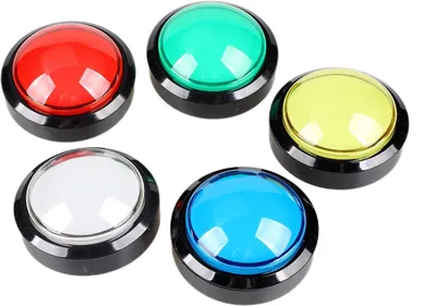 Zdjęcie produktu dla EG STARTS Przycisk LED 5X 60 mm w kształcie kopuły Podświetlany przycisk do automatów zręcznościowych Podświetlany przycisk LED