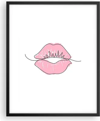 Produktbild von Gerahmtes Poster - Schwarzer Rahmen - Mund Bild Modern - 40x50 cm - Wand Bild - Wanddeko - Wandbilder - Kunstposter - Wandposter - Bilderrahmen - Bilder - Kunstdruck - Wanddekoration - P2BPA40x50-4543