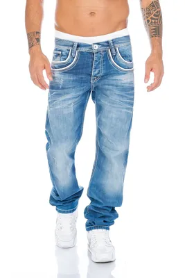 Produktbild von Cipo & Baxx Herren Regular Fit Jeans BJ1127 Blau, W33/L32